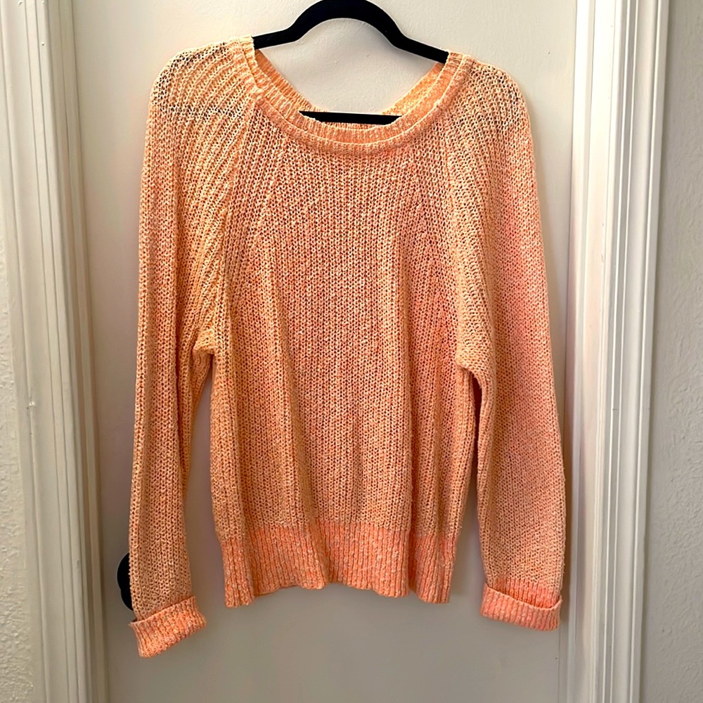 Free people tangerine, knit sweater